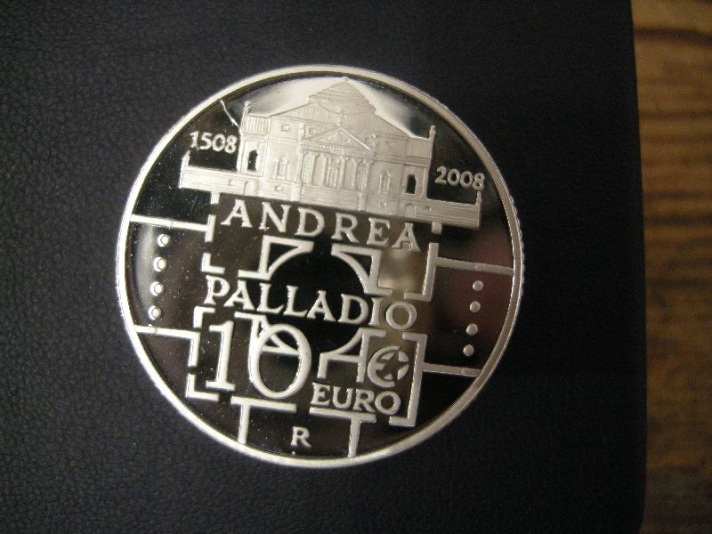 (afbeelding voor) 10 Euro Italië 2008 Andrea Palladio Proof